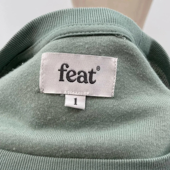 Feat BlanketBlend Crewneck Pullover Sweatshirt Seafoam Green Size Small - Picture 7 of 9